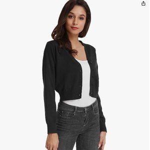 GRACE KARIN Women's Open Front Knit Cropped Bolero Shrug Cardigan Sweater Long S